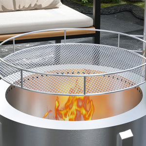 English Elm Outsunny Smokeless Wood Burning Fire Pit Bbq Grill Stainless Steel Outdoor Bonfire W2225P174305