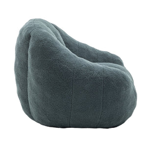 English Elm Bean Bag Chair Oversized Faux Fur Memory Foam Lounge Seat for Dorm or Living Room Green W2200P302140