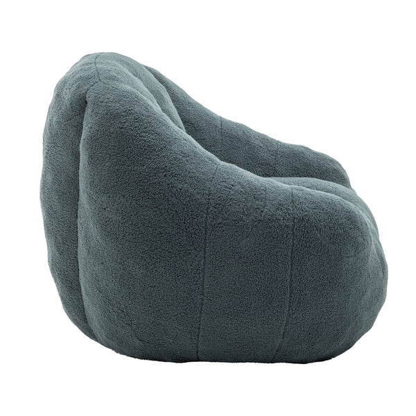 English Elm Bean Bag Chair Oversized Faux Fur Memory Foam Lounge Seat for Dorm or Living Room Green W2200P302140
