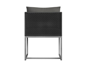 Sunpan CRETE DINING ARMCHAIR - DARK GREY - Modern, Durable, and Stylish Outdoor Seating for Elegant Spaces 109485