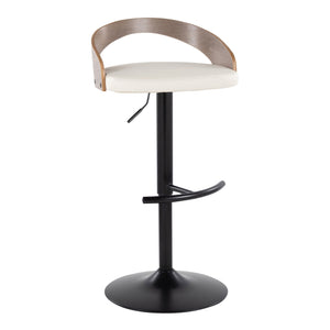 English Elm Adjustable Swivel Barstools Set of 2 Faux Leather Seat Black Metal Base Kitchen B202S01972