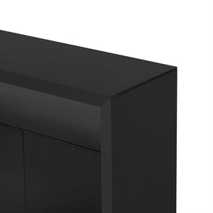 English Elm U_Style 60" Modern Minimalist Sideboard - Solid Wood Veneer Storage Console With Open Shelf Design N711P289132B-GIGA