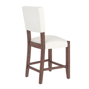 English Elm 5-Piece Faux Marble Counter Height Dining Set — 4 Upholstered Stools, Space-Saving Mid-Century Modern for Kitchen N752S011086A