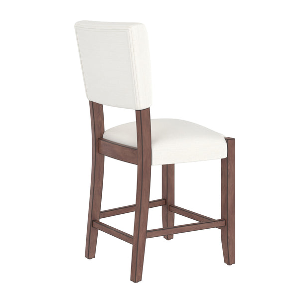 English Elm 5-Piece Faux Marble Counter Height Dining Set — 4 Upholstered Stools, Space-Saving Mid-Century Modern for Kitchen N752S011086A