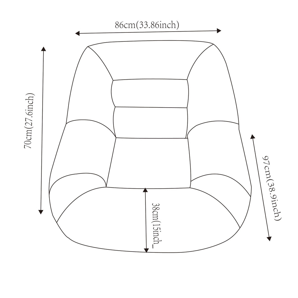 English Elm Corduroy Plush Faux Fur Bean Bag Mini Couch for Bedroom Dorm or Living Room W3975P444659