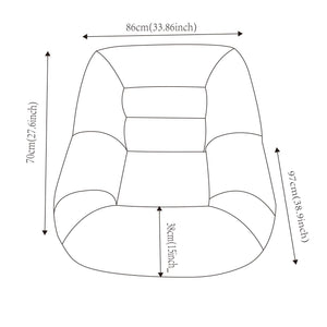 English Elm Corduroy Plush Faux Fur Bean Bag Mini Couch for Bedroom Dorm or Living Room W3975P444659