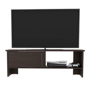 English Elm Ocean Shores TV Stand Dark Walnut — Modern Engineered Wood Console with Open Shelf & Concealed Storage (53.5") B092P286139