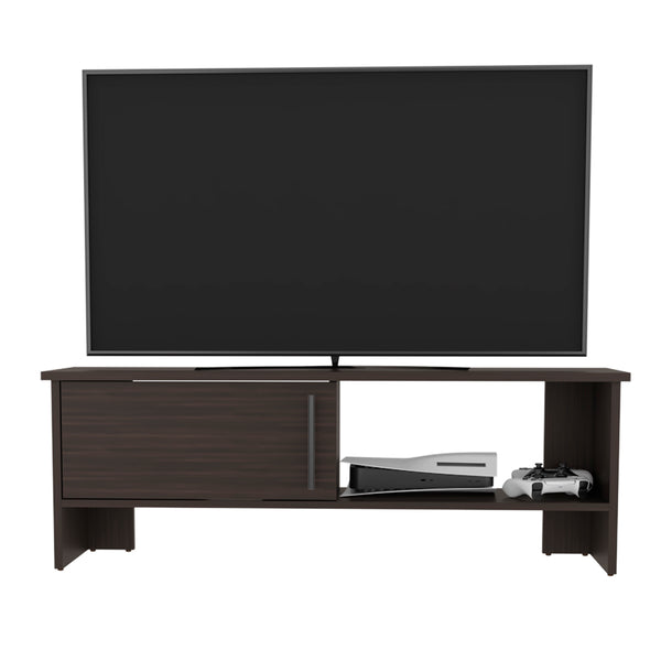 English Elm Ocean Shores TV Stand Dark Walnut — Modern Engineered Wood Console with Open Shelf & Concealed Storage (53.5") B092P286139