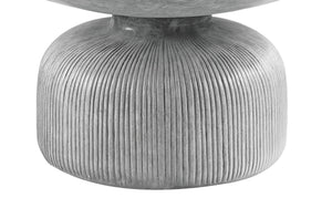 English Elm Weathered Grey Round Coffee Table - Rustic Cement Top And Pedestal Base For Timeless Living Room Style B062P209094-GIGA
