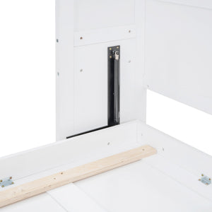 English Elm Queen Murphy Wall Bed Cabinet with Integrated Shelves Usb Charging Space Saving Design White LP006668AAK-1