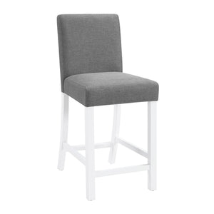 English Elm 5-piece Counter Height Dining Set Rubberwood Upholstered Chairs Grey White Kitchen W1998P418931