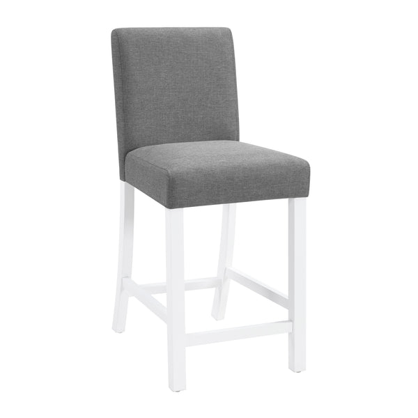English Elm 5-piece Counter Height Dining Set Rubberwood Upholstered Chairs Grey White Kitchen W1998P418931