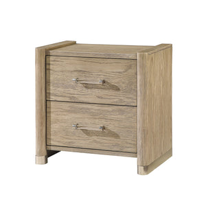 English Elm Sarai Brown Nightstand with Spacious Drawers, Solid Wood + MDF, Acrylic Handles & Metal Detail B201P391235