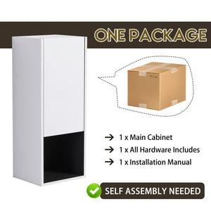 English Elm 12" Bathroom Side Cabinet - Modern Wall-Mounted Design With Soft-Close Doors For Stylish Storage W999P248645