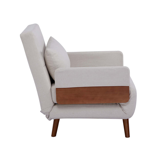 English Elm TRIO Modern convertible sleeper sofa bed with breathable linen, 3-level recline, silent hinges, space-saving Beige W3391P325003