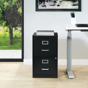 OSP Home Furnishings Metal File Cabinet Black