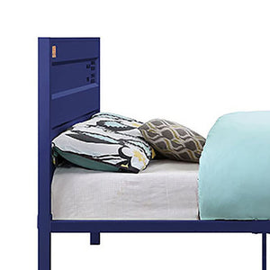 English Elm Blue Cargo Container Metal Platform Bed with Industrial Rectangular Headboard, Box-Spring Free Convenience B062P189169