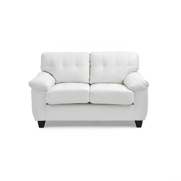 English Elm Contemporary White PU Loveseat 2-Seater 35"H x 57"W x 33"D | Padded Arms, Easy Assembly, Modern Elegance B078S00121