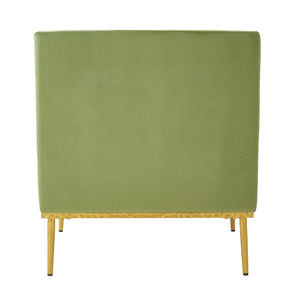 English Elm Modern Velvet Accent Chair Curved Arms Plush Cushion Upholstered Seat for Living Room Green N763P360686F