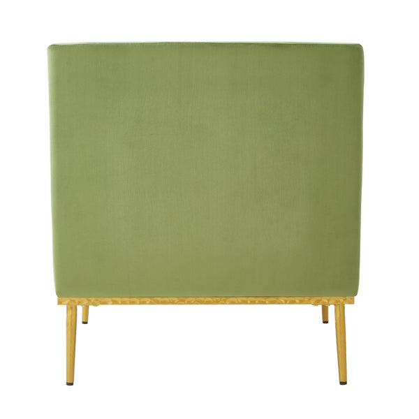 English Elm Modern Velvet Accent Chair Curved Arms Plush Cushion Upholstered Seat for Living Room Green N763P360686F