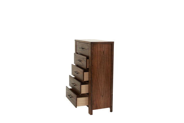 English Elm Oak 5-Drawer Chest of Drawers 34"x17"x49"H – Oak Veneer Bedroom Storage, Contemporary Wood Finish B011P244398