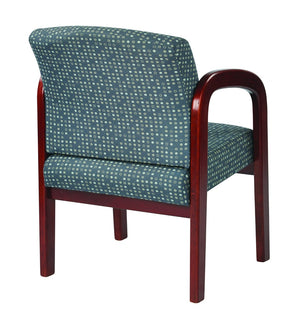 OSP Home Furnishings Cherry Finish Solid Wood Visitor Chair with Lumbar Support for Office or Reception Areas Ash WD387-K102