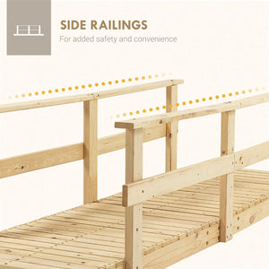 English Elm Outsunny 7' Handcrafted Wooden Garden Bridge With Safety Rails - Perfect For Ponds And Streams W2225P174534-GIGA