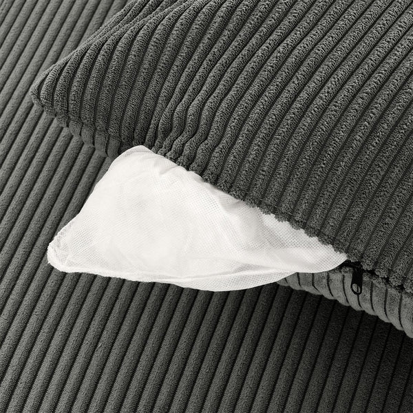 English Elm L-Shaped 4-Seat Corduroy Sofa With Ottoman & Storage, Deep Seat, Cup Holders, Modern Grey Comfort W1117S00216