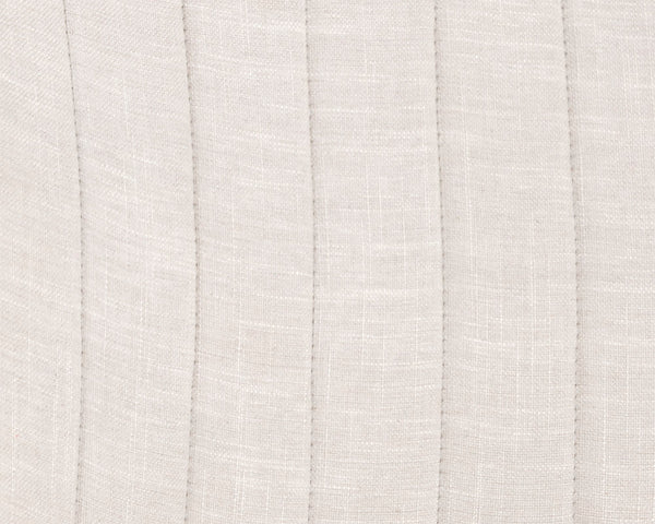 Sunpan Halden Dining Chair Set of 2 – Urban Style with Bold Stitching and Rustic Bronze Steel Frame Beige Linen