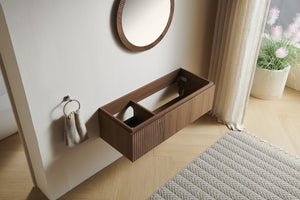 English Elm 48" Muri Oak Woodgrain Plywood Bathroom Vanity Cabinet with Soft Close Doors W2615P279391