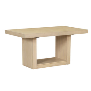 English Elm Topmax Extendable Acacia Wood Pedestal Dining Set with Bench and Upholstered Chairs N717S000054A