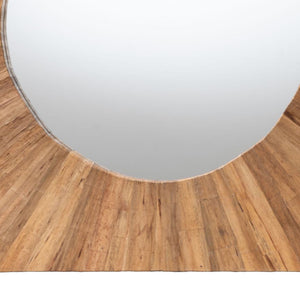 English Elm Modern Rattan Oval Wall Mirror Handcrafted Bohemian Decor for Entryways and Living Rooms B2750P420436