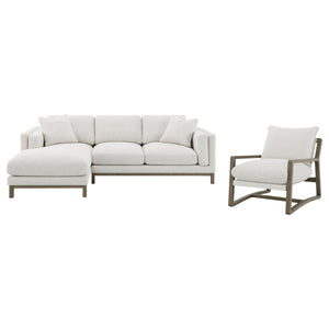 English Elm O'brien Sectional with Chaise Plush Sand Fabric Contemporary Living Room Sofa B062S01529