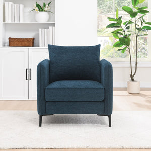 OSP Home Furnishings Newhaven Contemporary Accent Chair with Black Metal Legs for Modern Living Rooms Navy NWN-S76