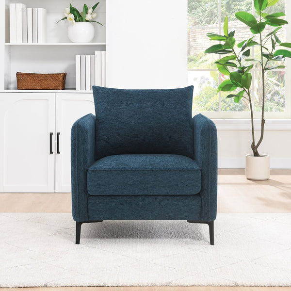 OSP Home Furnishings Newhaven Contemporary Accent Chair with Black Metal Legs for Modern Living Rooms Navy NWN-S76