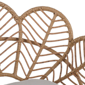 English Elm Christopher Knight Home® - Kirk Outdoor Wicker Peacock Papasan Chairs Set of 2 — Teak Legs, Light Brown PE Rattan, Beige Cushion, UV‑Resistant Comfort N775P271976B