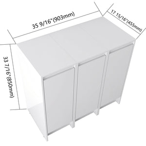 English Elm 36" Modular Plywood Storage Cabinet Glossy White Soft Close Doors for Bathroom or Bedroom W999S00520