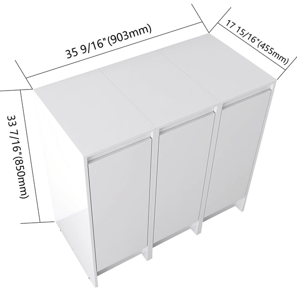 English Elm 36" Modular Plywood Storage Cabinet Glossy White Soft Close Doors for Bathroom or Bedroom W999S00520