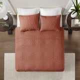 Madison Park Quebec Transitional 3 Piece Reversible Quilt Set MP13-8483 Clay Red