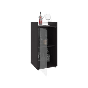 English Elm Theba Modern Minibar Cabinet with 2 Doors & Open Shelf, Compact Black MDF Storage for Small Spaces B070P337131