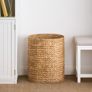 English Elm Judas Oval Water Hyacinth Woven Laundry Hamper Breathable Bohemian Basket B093P429630
