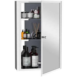 English Elm HOMCOM Slim Bathroom Storage Cabinet Narrow Freestanding Organizer with Drawers & Hidden Compartments Silver W2225P200845