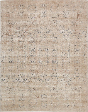 Unique Loom Chateau Quincy Machine Made Abstract Rug Beige, Brown/Navy Blue 8' 0" x 10' 0"