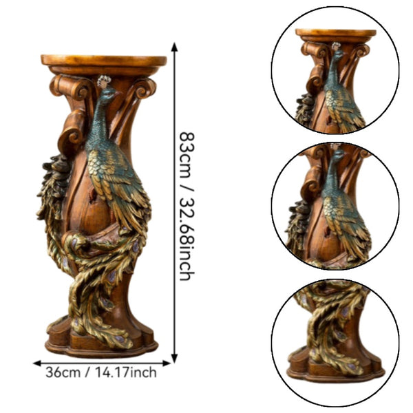English Elm 33" Resin Fairy Floral Relief Column Pedestal Romantic Plant Stand Entryway Accent W5709P462890