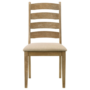English Elm Kent Round Oak Veneer Farmhouse Dining Set with Ladderback Chairs Seats Four B062S01726