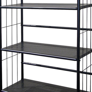 English Elm 37" Metal 3-Tier Standing Book Shelf Black Finish — Space-Saving Office, Living Room & Kids Storage Display 39x14x6" B072115890