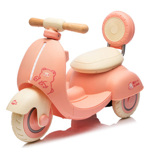 English Elm 12v Kids Electric Tricycle Toddler Ride on Scooter Wooden Handle Parental Remote Control Pink W1578P381428