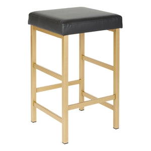 OSP Home Furnishings 26" Gold Backless Stool Black