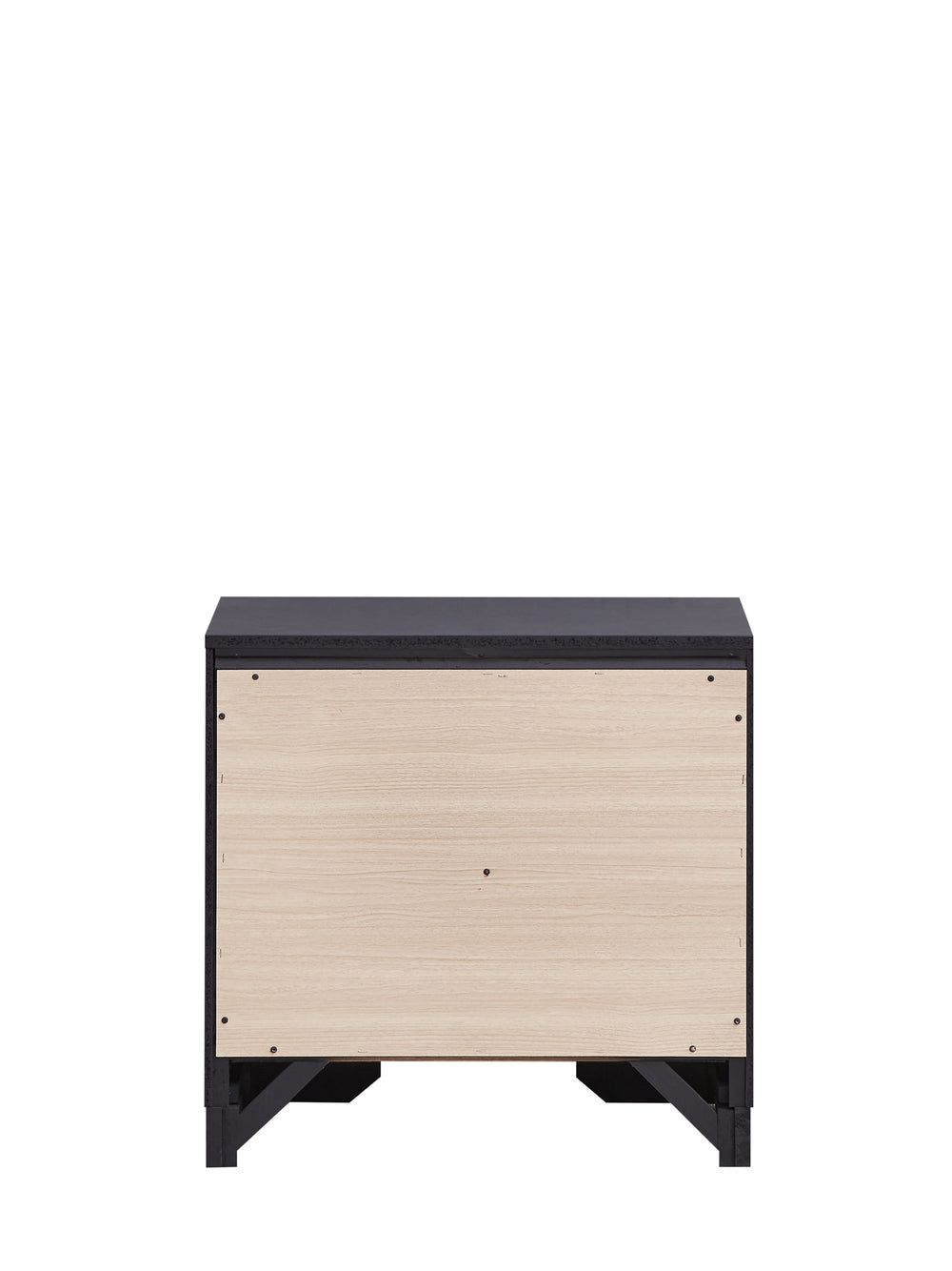 English Elm Liverpool Black Nightstand with Brushed Steel Accents, 2 Drawers, Dovetail Joints, Fully Assembled, Compact Elegance B078P285995