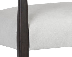 Sunpan Keagan Lounge Chair - Luxurious 100% Buffalo Leather with Elegant Wood Frame for Ultimate Comfort Saloon Light Grey Leather